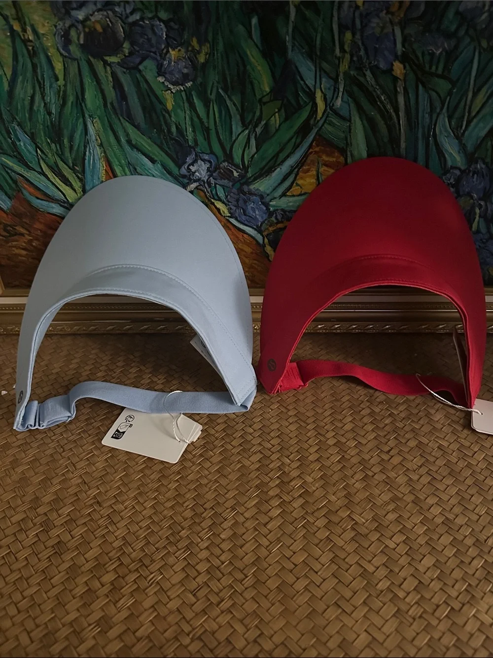 Lululemon Sun Visor Set in Light Blue and Red